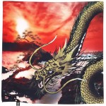 Golden dragon with pine (M) Furoshiki