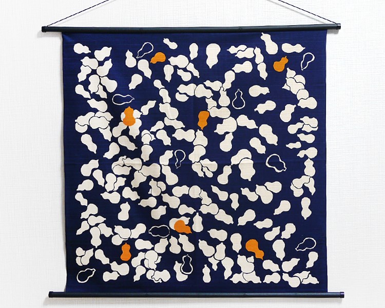 Tapestry Gourd Navy -Hyoutan- (M) Furoshiki