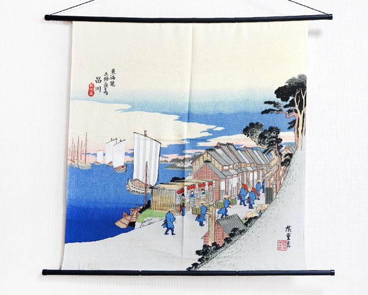 Tapestry The Fifty-three Stations of the Tokaido -Shinagawa- (M) Furoshiki